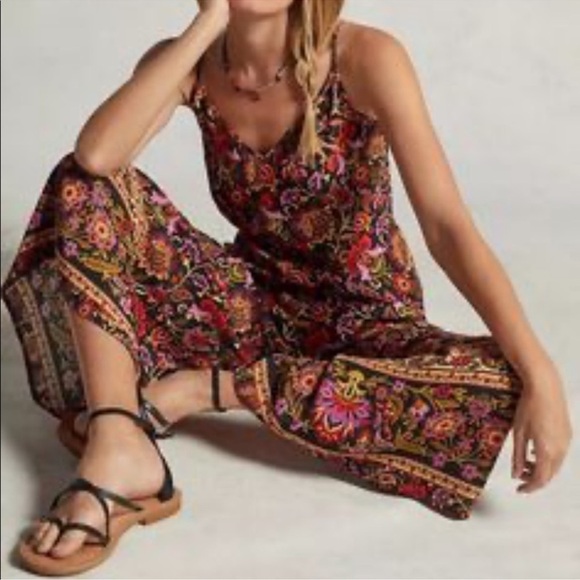 Anthropologie x Kachel Black Red Floral Wide Leg
Loose Fit Sleeveless Jumpsuit 4 - Picture 3 of 13